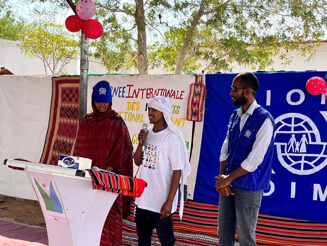 Bashir recounting this migration experience during the event© IOM Djibouti 2022